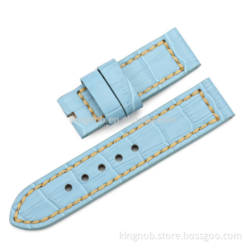 24mm Genuine Alligator Grain Leather watchbands wholesale leather for panerai wrist watch band